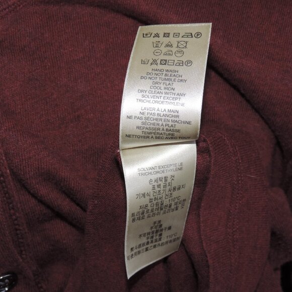 BURBERRY BRIT Classic Cardigan sz L Color Box Dark Red - Picture 12 of 13
